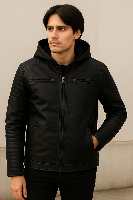 Jaqueta masculina de couro Courvin